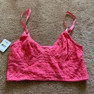 NWT Free People unlined pink bralette sz M